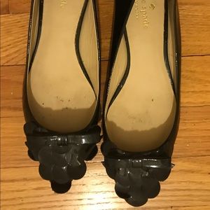 Kate Spade black patent flats 7.5